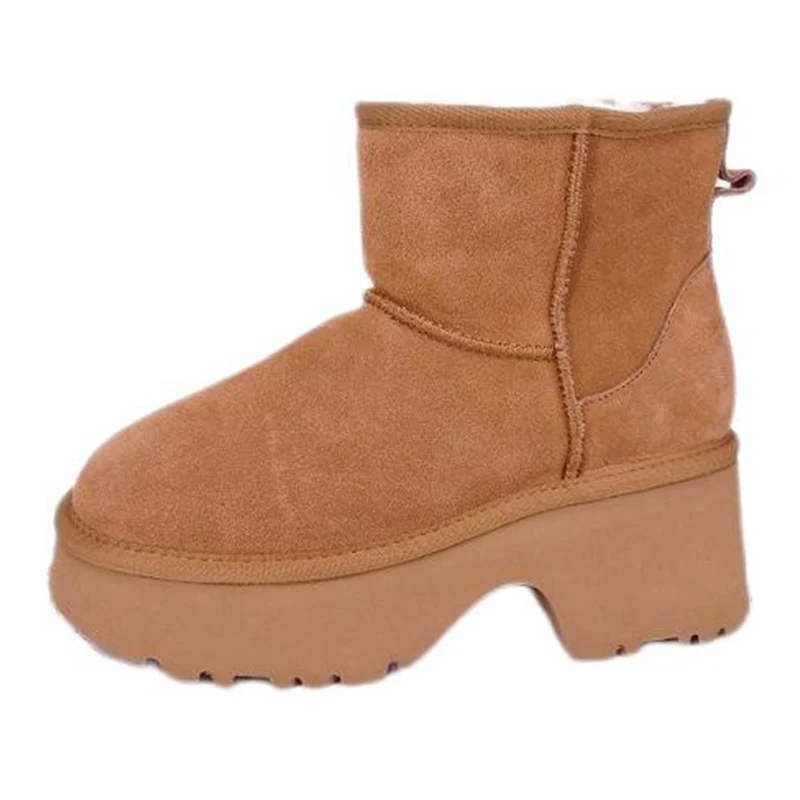 Women's Chunky-Heeled Genuine Suede Ankle Boots