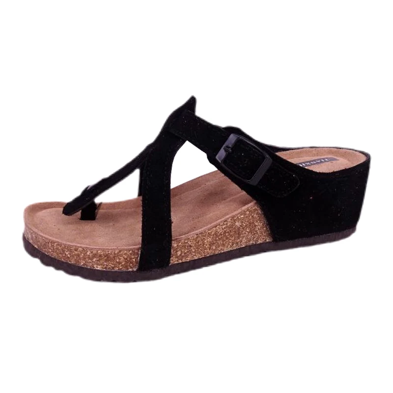 Women's Cork Wedge Thong Sandals