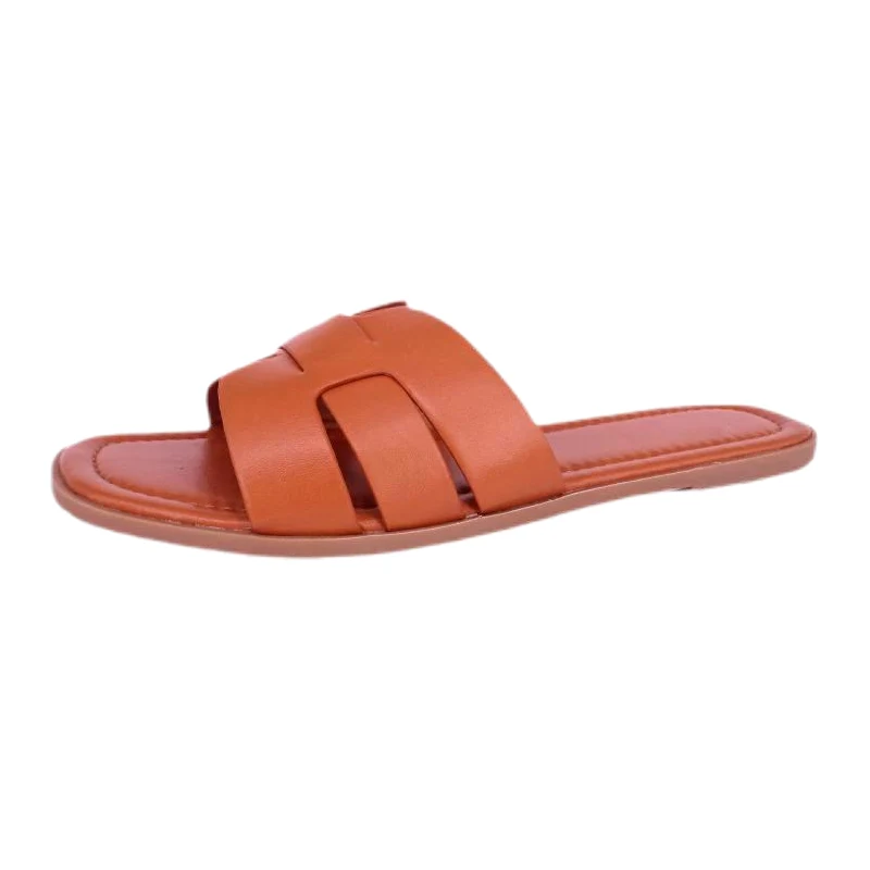 Women's Flat Square Open Toe Slide Sandals