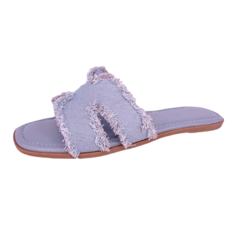 Women's Raw Edge Flat Sandal